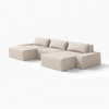 Modo 3 Piece (142") Sofa + 2 Ottoman - Velvet - Marshmallow