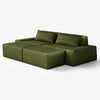 Modo 2 Piece (102") Sofa + 2 Ottoman - Velvet - Moss