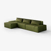 Modo 3 Piece (142") Sofa + Ottoman - Velvet - Moss