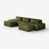 Modo 3 Piece (142") Sofa + 2 Ottoman - Velvet - Moss
