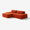 Modo 2 Piece (102") Sofa + Ottoman - Velvet - Tangerine