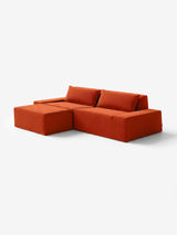 Modo 2 Piece (102") Sofa + Ottoman - Velvet - Tangerine