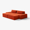 Modo 2 Piece (102") Sofa + 2 Ottoman - Velvet - Tangerine