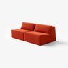 Modo Armless (80") Sofa - Velvet - Tangerine