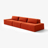 Modo 3 Piece (142") Sofa - Velvet - Tangerine