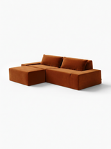 Modo 2 Piece (102") Sofa + Ottoman - Velvet - Cognac