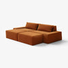 Modo 2 Piece (102") Sofa + 2 Ottoman - Velvet - Cognac