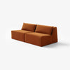 Modo Armless (80") Sofa - Velvet - Cognac