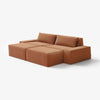 Modo 2 Piece (102") Sofa + 2 Ottoman - Velvet - Coral