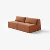 Modo Armless (80") Sofa - Velvet - Coral