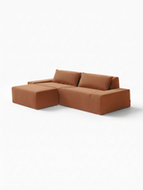Modo 2 Piece (102") Sofa + Ottoman - Velvet - Coral