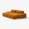 Modo 2 Piece (102") Sofa + 2 Ottoman - Velvet - Saffron