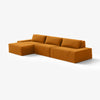 Modo 3 Piece (142") Sofa + Ottoman - Velvet - Saffron