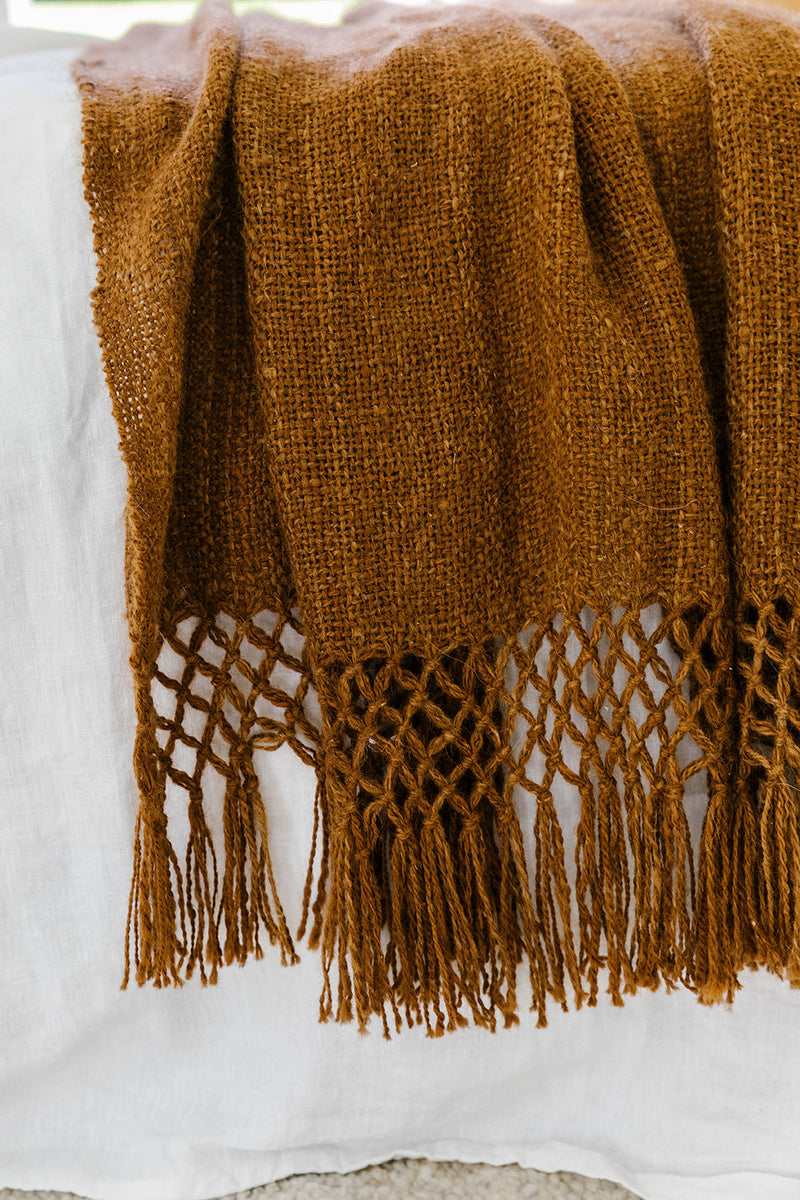 Puna Llama Throw - Tobacco