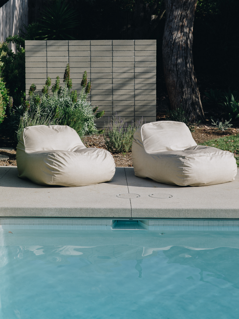 Dume Outdoor Bean Bag Chair, Oat/Beige | Premium Outdoor Patio Furniture