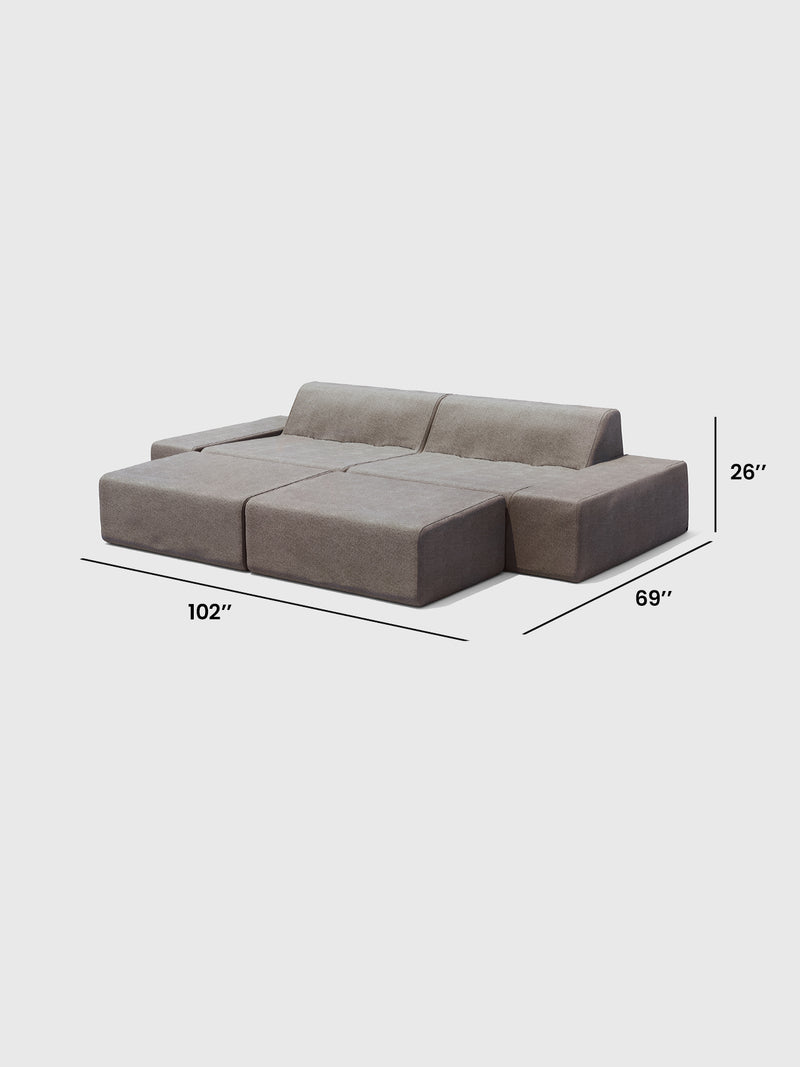 Modo 2 Piece Sofa + 2 Ottoman - Outdoor - Oat