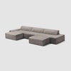 Modo 3 Piece (142") Sofa + 2 Ottoman - Performance Fabric - Mocha