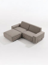 Modo 2 Seater Outdoor Sofa + Ottoman - Almond with Stone Aluminum