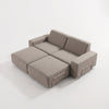 Modo 2 Seater Outdoor Sofa + 2 Ottoman - Almond with Stone Aluminum