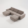 Modo 3 Seater Outdoor Sofa + 2 Ottoman - Almond with Stone Aluminum