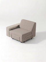 Modo Right End Outdoor - Almond with Stone Aluminum