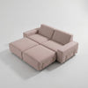 Modo 2 Seater Outdoor Sofa + 2 Ottoman - Burgundy with Stone Aluminum