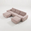 Modo 3 Seater Outdoor Sofa + 2 Ottoman - Burgundy with Stone Aluminum