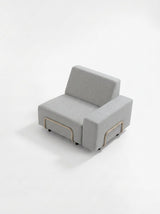Modo Left End Outdoor - Gray with Stone Aluminum