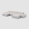 Modo 3 Piece (142") Sofa + 2 Ottoman - Performance Fabric - Natural