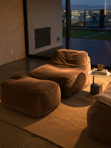 Dume Ottoman Velvet - Cognac
