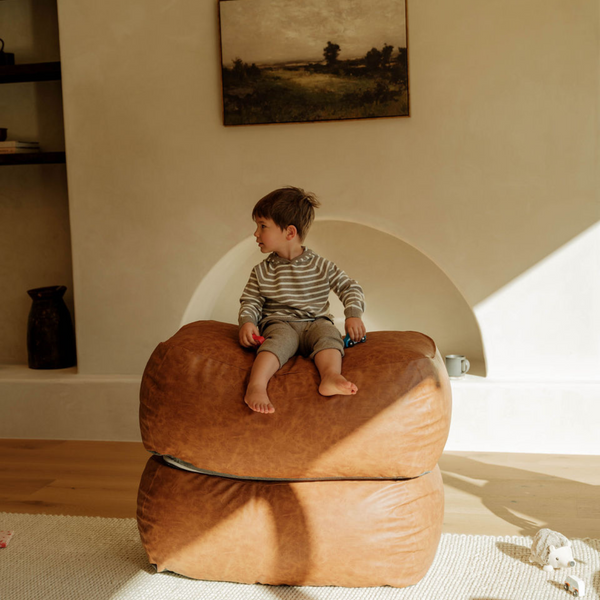 Dume Ottoman Vegan Leather - Saddle – Palermo House