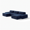 Modo 3 Piece (142") Sofa + 2 Ottoman - Velvet - Pacific