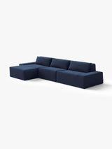 Modo 3 Piece (142") Sofa + Ottoman - Velvet - Pacific