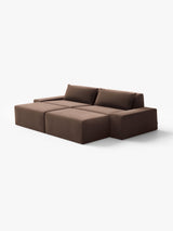 Modo 2 Piece (102") Sofa + 2 Ottoman - Velvet - Portobello