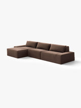 Modo 3 Piece (142") Sofa + Ottoman - Velvet - Portobello