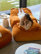 Dune Lounge Chair Velvet - Tangerine
