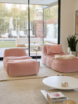 Dune Lounge Chair + Ottoman Velvet - Flamingo