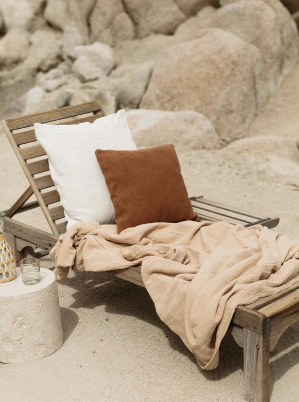 Gasa Cotton Throw Blanket - Sand