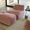 Dune Lounge Chair + Ottoman Velvet - Flamingo
