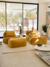 Dune Lounge Chair + Ottoman Velvet - Saffron