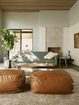 Dume Ottoman Vegan Leather - Saddle